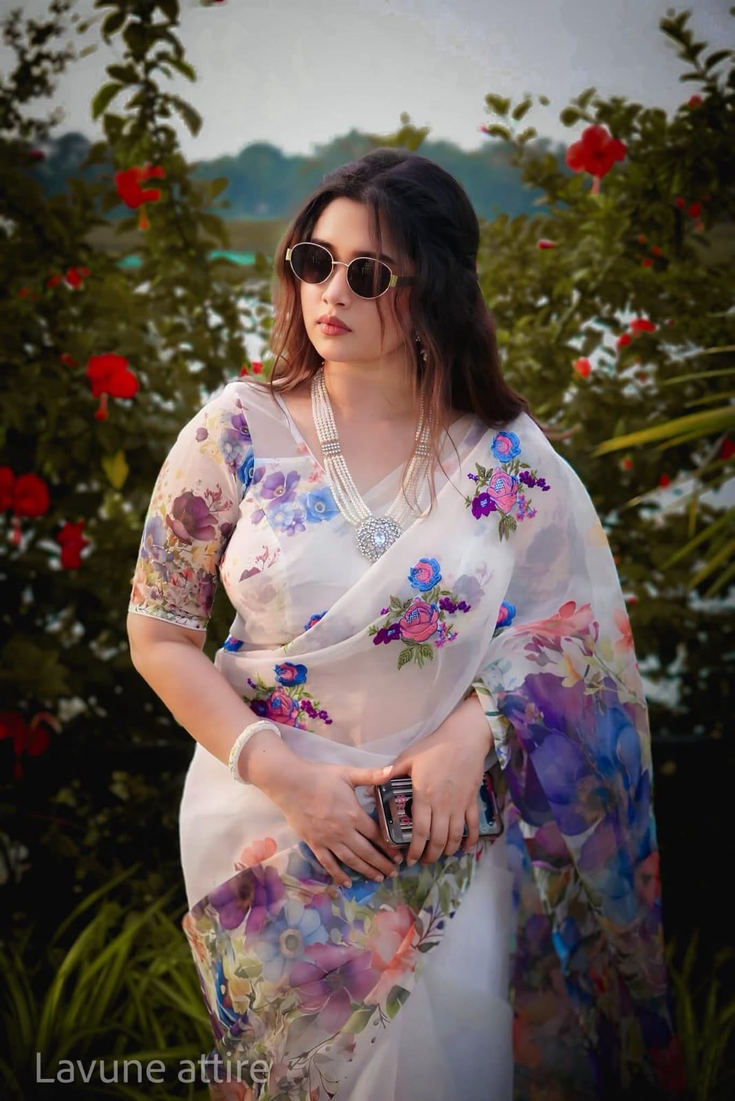 Cream Georgette Printed